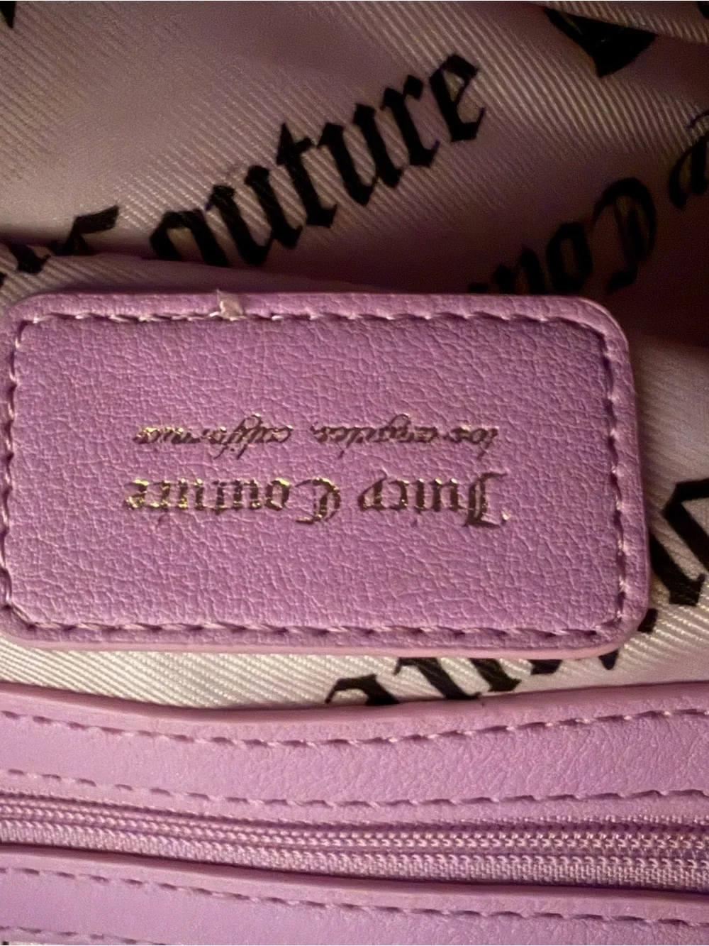 NWT Juicy Couture Pink Diamond/Violet Vintage Couture Bowler with Gold Bow Charm